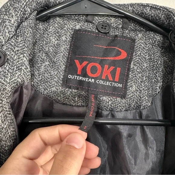 Yoki Women's Gray Warm Cozy Trench Coat Size Small - Picture 5 of 6